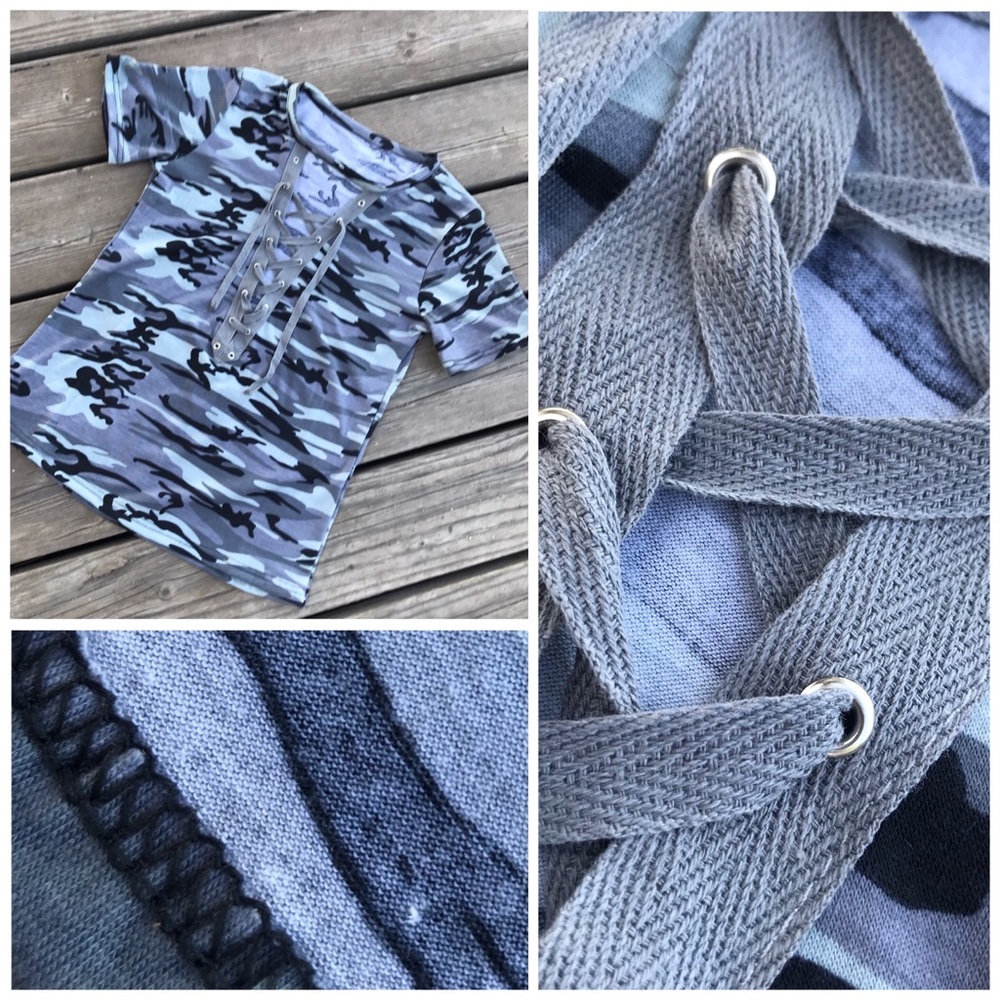 Camouflage ✯ Choker Tee Top - Picture 3 of 8